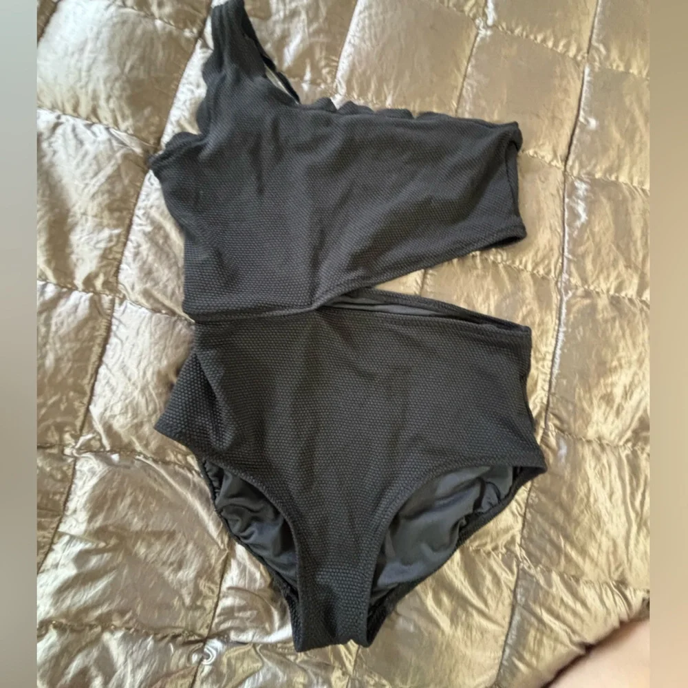 Old Navy Black One-Shoulder One Piece